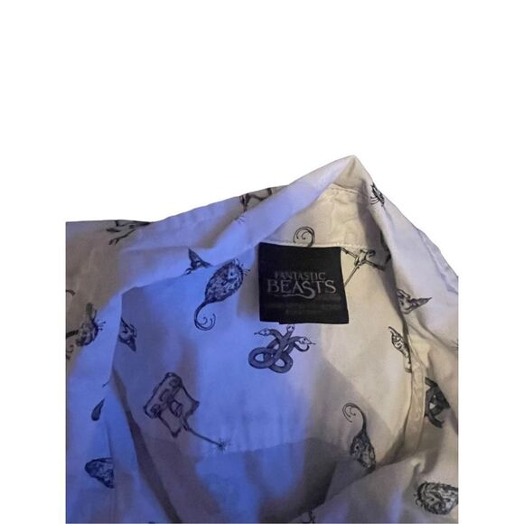 Fantastic Beasts by Hot Topic Mens White Casual Button Front Shirt Size Large - Picture 9 of 16